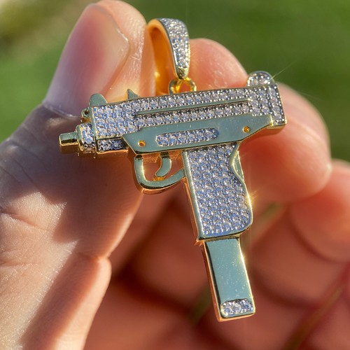 Uzi pendant 14k gold plated - pendant,