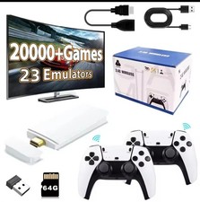 Console rétro TV 4K – 20 000 jeux intégrés – 2 manettes sans fil – Plug & Play