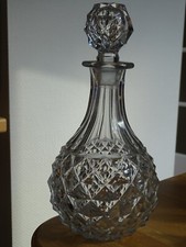 ANCIENNE CARAFE A VIN CRISTAL  CREUSOT BACCARAT CHARLES X  DIAMANTS BISEAUX