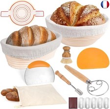 MATINÉE - Kit Boulanger 10 Pièces - Bannetons en Rotin Naturel Rond et Ovale - P