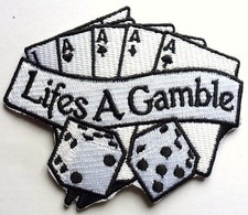 Vegas Casino Mortes Un Gamble Poker - à Coudre Motard Moto Patch 85mm x 75mm