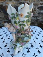Sitzendorf vase en porcelaine à restaurer époque 1884/1902