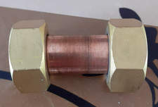 Raccord droit 2 écrous tournants Femelle 15/21 - Femelle 15/21 - douille cuivre