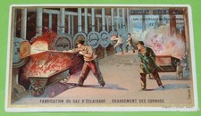 CHROMO 1905 CHOCOLAT GUERIN-BOUTRON INDUSTRIES GAZ ECLAIRAGE CHARGEMENT CORNUES