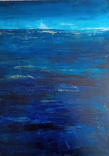Tableau contemporain huile - tableau, ou