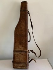ANCIEN ETUI A FUSIL - JAMBON - CUIR - INITIALES G.D