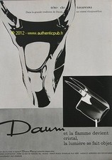 PUBLICITE ANCIENNE DE 1965 CRISTAL DE DAUM TETE DE TAUREAU FRENCH AD 