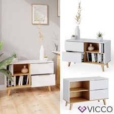 Commode Nautica, buffet bas, blanc, bahut, meuble, tiroir Vicco