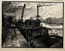 MARCEL DE JAEGHER Breton BRETAGNE Marine GRAVURE BOIS 1923