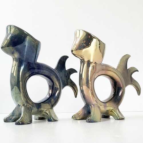 Paire vases zoomorphes - de,