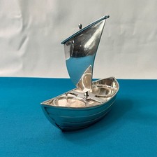 Salière poivrière CHRISTOFLE GALLIA metal argenté serviteur table 13x5 cm