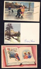 REF AF NOEL II -26-ENSEMBLE DE 3 BELLES CARTES MIGNONETTES ANCIENNES VIERGE