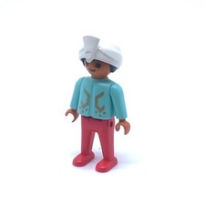 PLAYMOBIL * CIRQUE * Garçon Fakir Turban Blanc Veste Verte Pantalon Rouge 3398