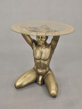 Table statue homme nu doré