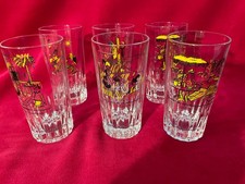 6 verres publicitaire Pastis DUVAL serrigraphie vintage