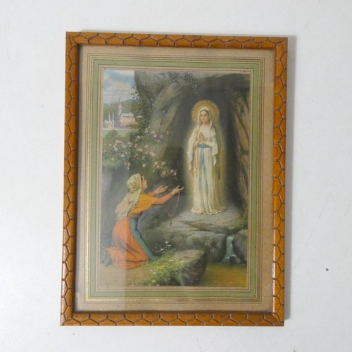 Cadre religieux ancien bois