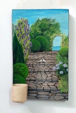 tableau en bois. paysage