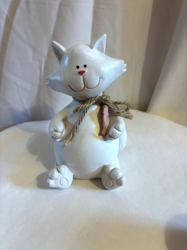 Line chat blanc en bois - ,