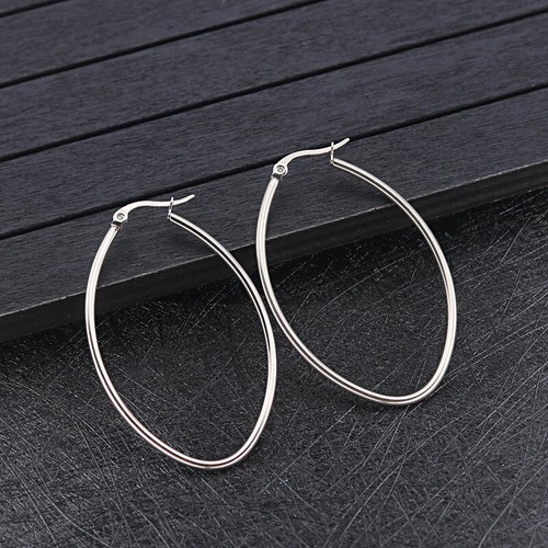 Creoles ovales argente - 1,