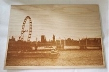 Pyrographie A4 Photo Londres Skyline Laser Gravé Contreplaqué 