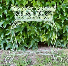 VINTAGE JARDINIERE GALBEE PORTE PLANTE SUR PIEDS FER FORGE DECOR FEUILLES LIERRE