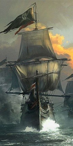 Toile tableau bateau pirate - toile,