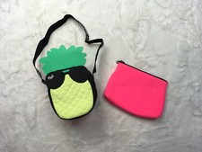 New Victorias Secret PINK PINEAPPLE insulated Cooler Bag Lunch Box W BEACH BAG