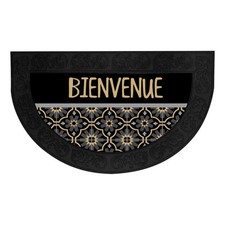 Tapis d'Entrée Demi-Lune "Tomina" 45x75cm Noir & Or