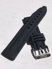 Bracelet 100% Silicone NOIR pour SKX007, 009, 6309, padi, 7002, skx009 22mm