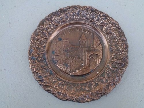 Assiette décorative cuivre