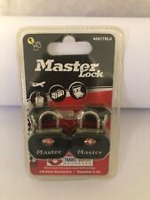 Lot de 2 cadenas à clés pour bagages master lock 4681TBLK (1.992)