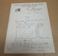 SEVELINGES (42) facture forge charronnage carrosserie automobile MARCHAND 1941