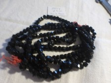 reservé jais de paris verre noir + cristal grenat + coeur de chapelet