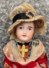 Poupée mignonnette tête biscuit SFBJ  H 12.5 cm circa début 1900