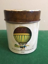 Vintage Boite Publicitaire En Metal Scotch Montgolfières Ballons Dirigeables