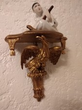 ANCIENNE CONSOLE EN BOIS DORE NAPOLEON III  TETE D'AIGLE ROYAL