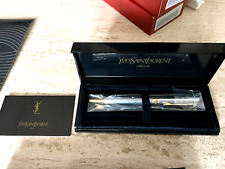 Yves Saint LAURENT STYLO BILLE SILVER GODRON BALLPOINT NEUF DANS COFFRET