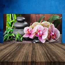 Crédence de cuisine en verre Panneau 120x60 Floral Pierres Bambou Fleurs