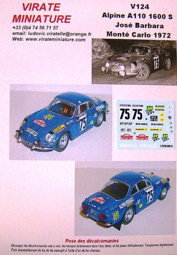 V124 alpine a110 1600s - v124, rallye