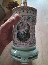 Magnifique Pot Chinois Marque Qianlong Bleu Sous Couverte Chine Ancienne...