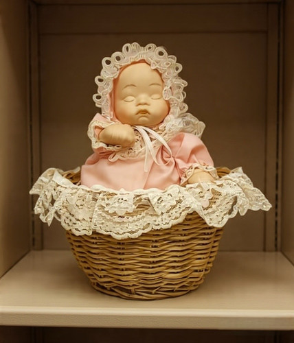 Ancien bébé céramique rose - bébé,