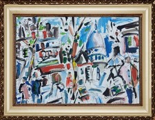 "Place Des Peintres",gouache sur papier 28/40cms