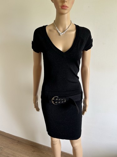 Robe noire pailletée - , à