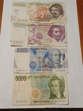 Lot 4 Billets de Banque Italie