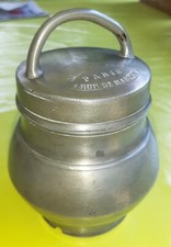 Art Populaire ANCIEN POT à BOUILLON SUSTENTEUR en ETAIN de ALLEZ Fres à PARIS