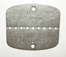 PLAQUE D'IDENTITE MODELE 1950 D'UN SOLDAT FRANCAIS CLASSE 1962