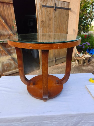 Table art déco noyer - table,