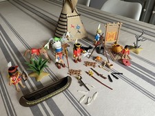 Campement Indiens vintage western Cowboy Playmobil 3733 3875 3871 3872 5247