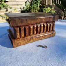 Boîte À Système Faux Livre En Bois Loupe De Tuya Coffret À Secrets, Bijoux, Clés