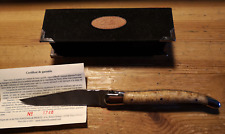 COUTEAU FONTENILLE PATAUD SIGNÉ GILLES LAME DAMAS ET MANCHE EN LOUPE D'AMBOINE